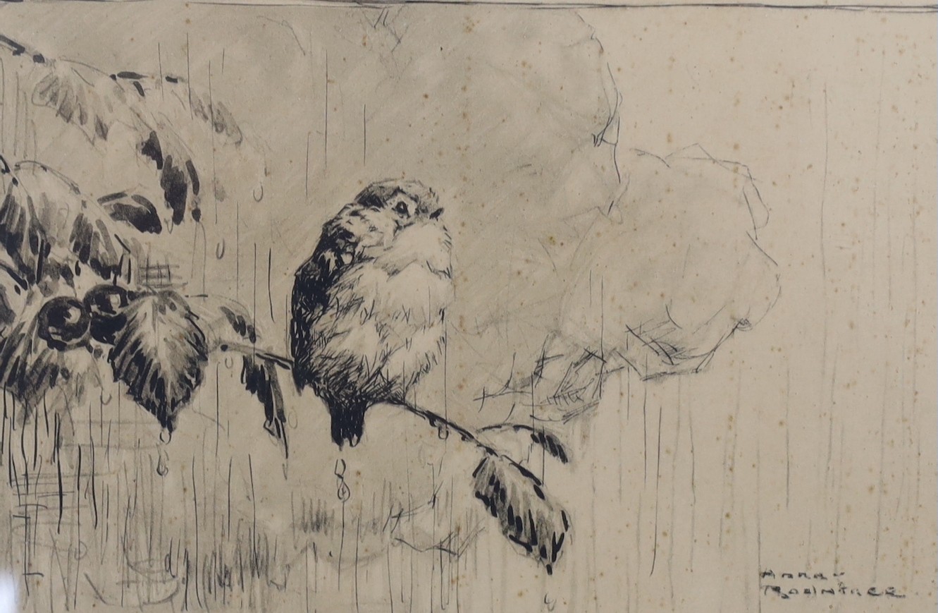Harry Rountree (1878-1950), etching, 'Really Wet', 11 x 17cm